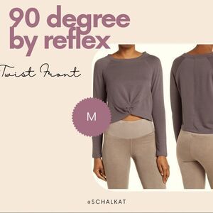 NWT 90’Degree By Reflex, Yoga, Workout, Casual High/Low Top, Twist Tie Front